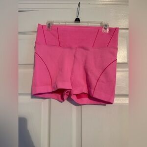 Aerie High Waist Pink Ribbed Shorts